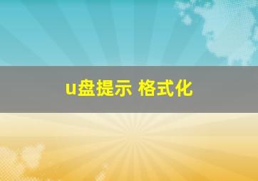 u盘提示 格式化